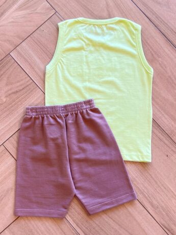Conjunto Infantil Masculino Regata Hey Sunny e Bermuda Estampada Fernanda Ramos Kids