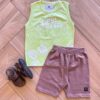 Conjunto Infantil Masculino Regata Hey Sunny e Bermuda Estampada Fernanda Ramos Kids