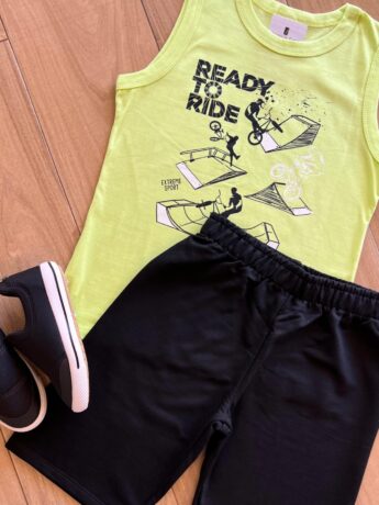 fernandaramoskids com br Conjunto Infantil Masculino Regata Ready To Ride e Bermuda 1
