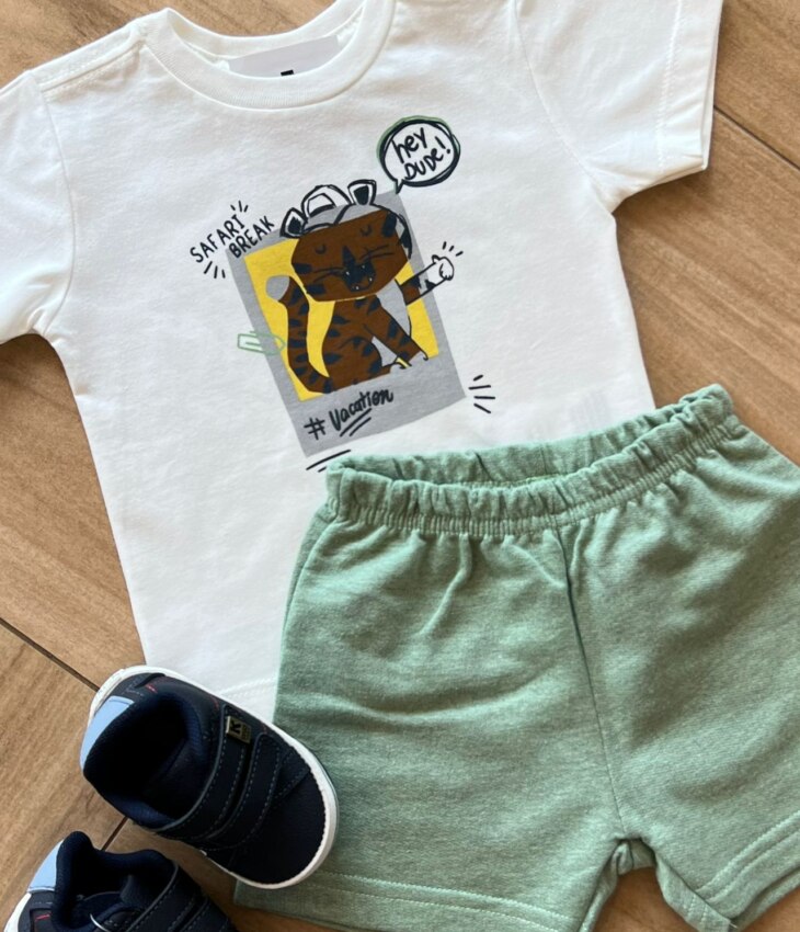 fernandaramoskids com br Conjunto Infantil Masculino Safari Break Camiseta e Bermuda 1