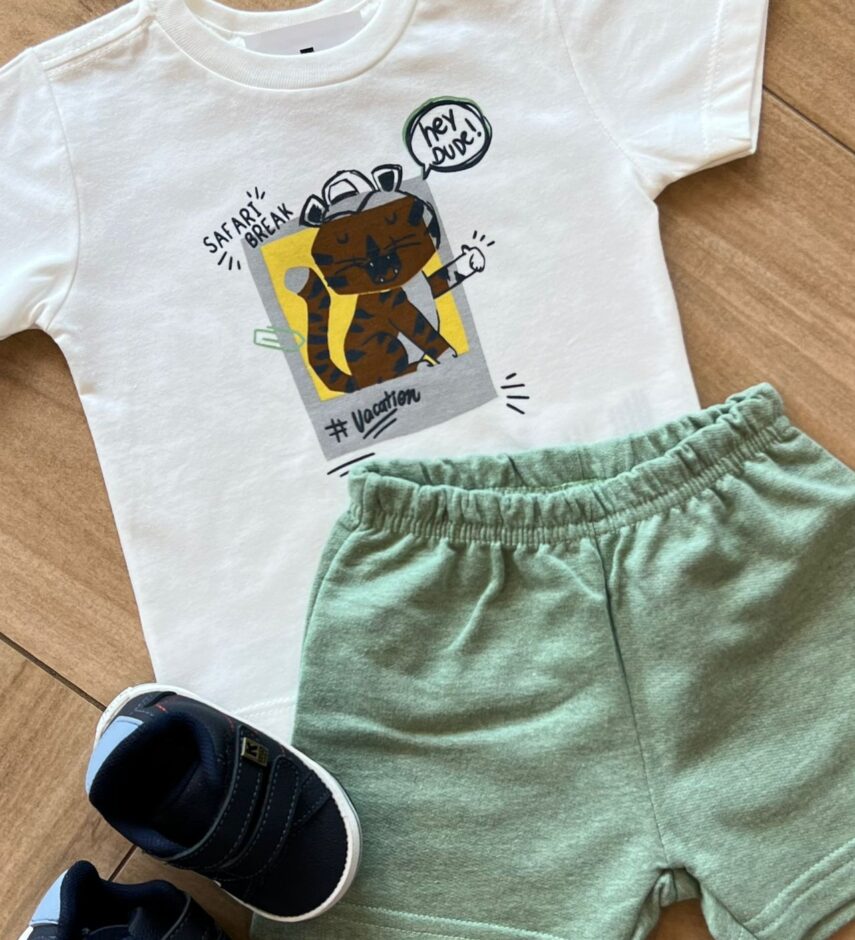 fernandaramoskids com br Conjunto Infantil Masculino Safari Break Camiseta e Bermuda 1
