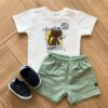 Conjunto Infantil Masculino Safari Break Camiseta e Bermuda Fernanda Ramos Kids