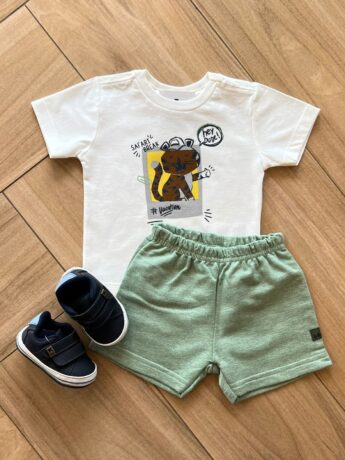 Conjunto Infantil Masculino Safari Break Camiseta e Bermuda Fernanda Ramos Kids