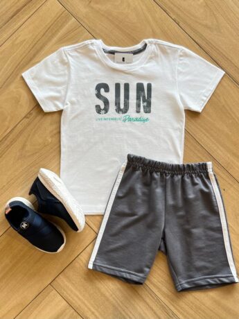 Conjunto Infantil Masculino Sun Camiseta Bermuda Fernanda ramos kids