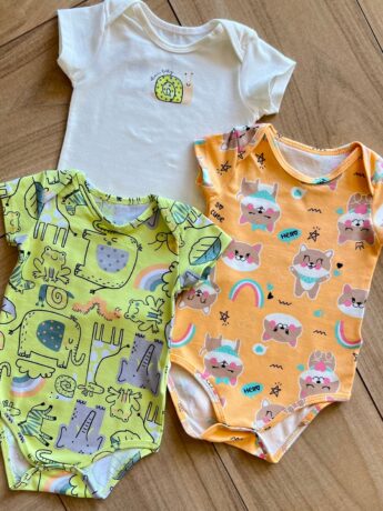 fernandaramoskids com br Kit 3 Body Infantil Unissex com Manga Estampados1