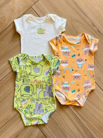 Kit 3 Body Infantil Unissex com Manga Estampados Fernanda Ramos Kids