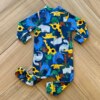 Macacão Infantil Masculino Manga Longa Estampado com Zíper Azul Fernanda Ramos Kids