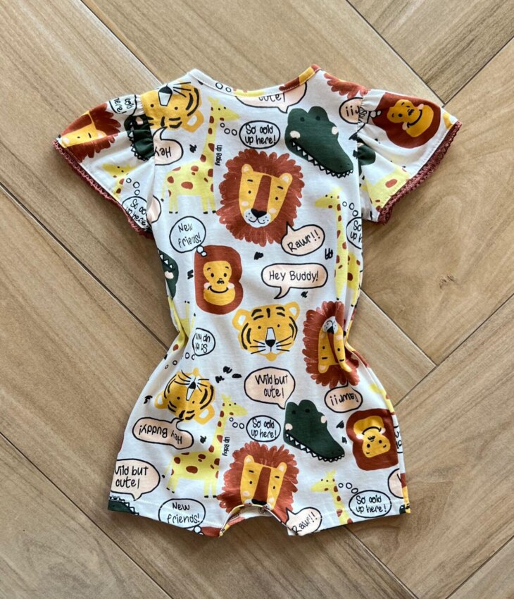 fernandaramoskids com br Macaquinho Infantil Feminino Estamapado Safari Off White 2