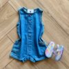 Macaquinho Infantil Feminino Jeans com Botões Fernanda Ramos Kids