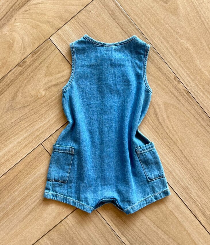 fernandaramoskids com br Macaquinho Infantil Feminino Jeans com Botões 2