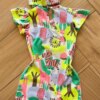 Macaquinho Infantil Feminino Meia Malha com Faixa Estampado Fernanda Ramos Kids