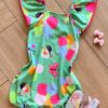fernandaramoskids com br Macaquinho Infantil Feminino Meia Malha Estampa Flor Verde1