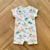 Macaquinho Infantil Masculino Manga Curta Estampa Animal Off White Fernanda Ramos Kids