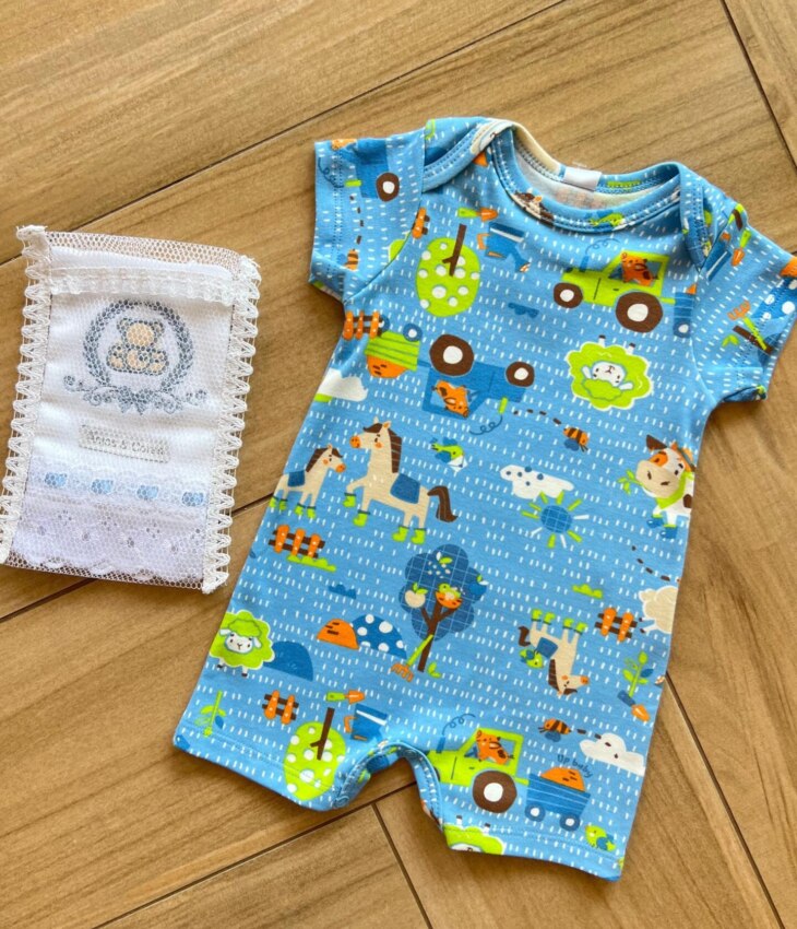 fernandaramoskids com br Macaquinho Infantil Masculino Manga Curta Meia Malha Azul Estampado 1