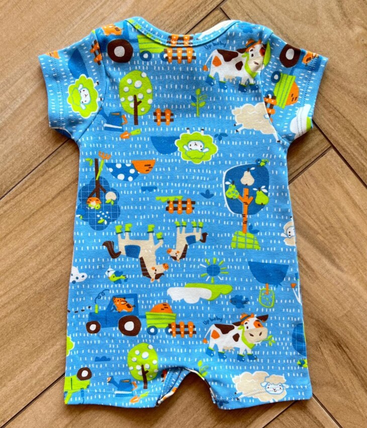 fernandaramoskids com br Macaquinho Infantil Masculino Manga Curta Meia Malha Azul Estampado 2