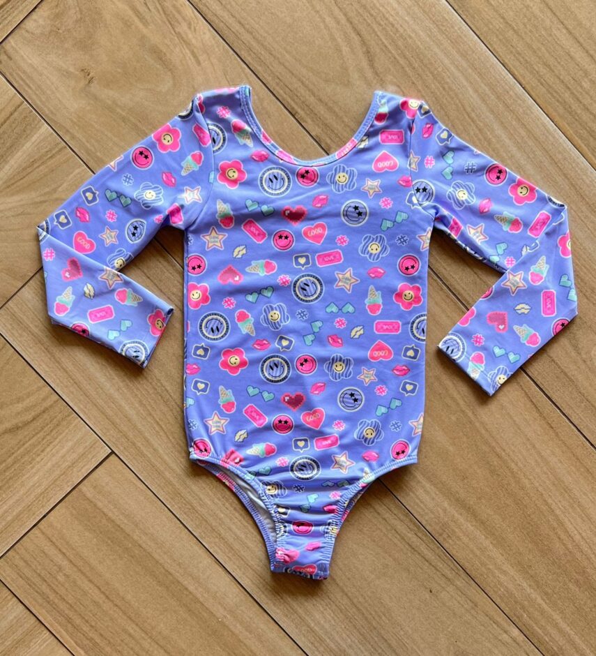 Maio Feminino Infantil Manda Longa Estampa Emojis Lilás Fernanda Ramos Kids