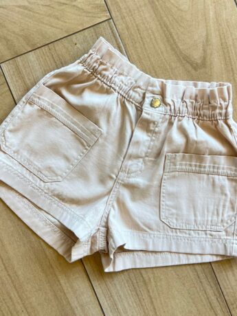 fernandaramoskids com br Short Infantil Feminino Jeans Bolso frontal Bege1