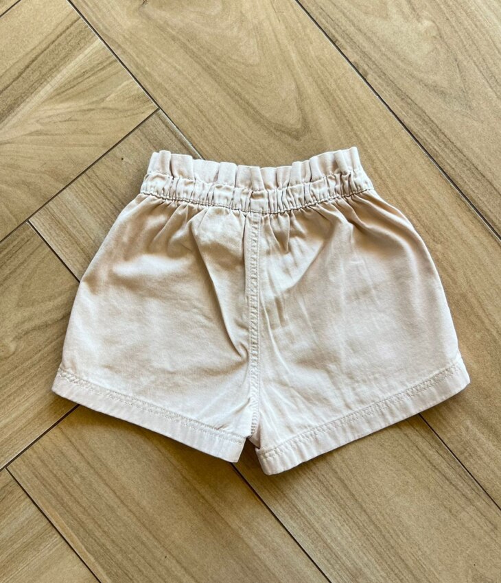fernandaramoskids com br Short Infantil Feminino Jeans Bolso frontal Bege2