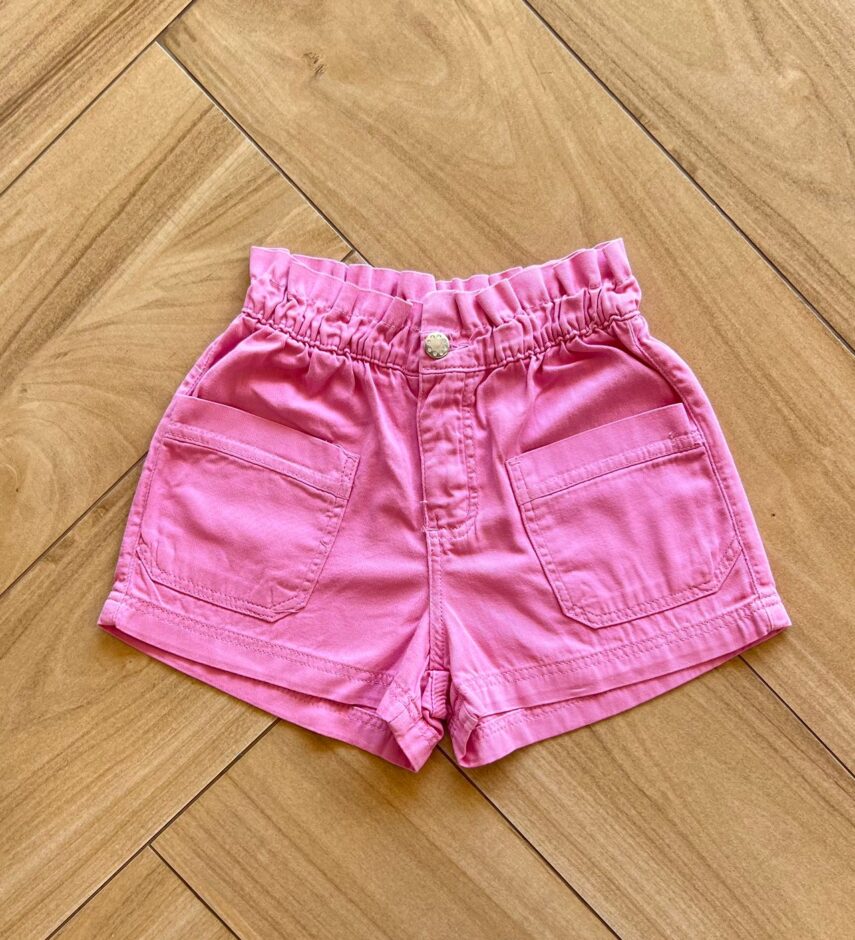 Short Infantil Feminino Jeans Bolso frontal Lilás Fernanda Ramos Kids