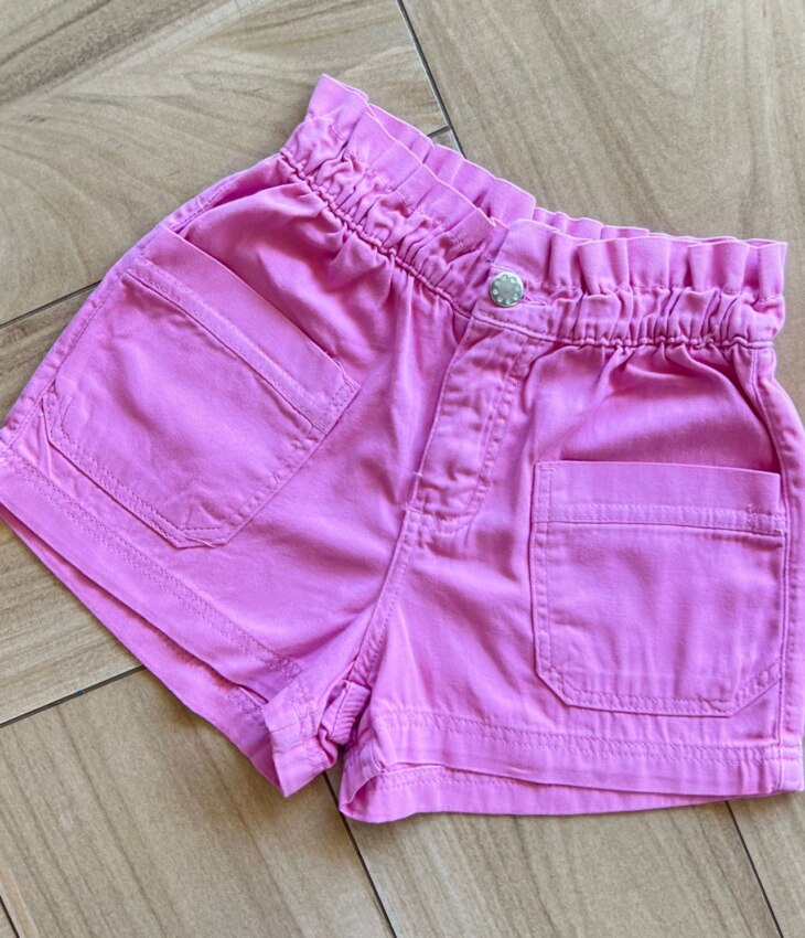 fernandaramoskids com br Short Infantil Feminino Jeans Bolso frontal Lilás1