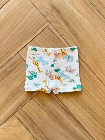 Short Infantil Masculino Estampa Animal Off White Fernanda Ramos Kids