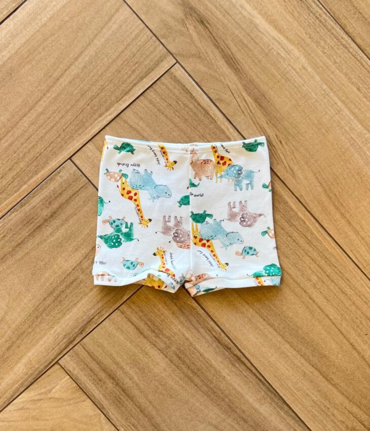 Short Infantil Masculino Estampa Animal Off White Fernanda Ramos Kids