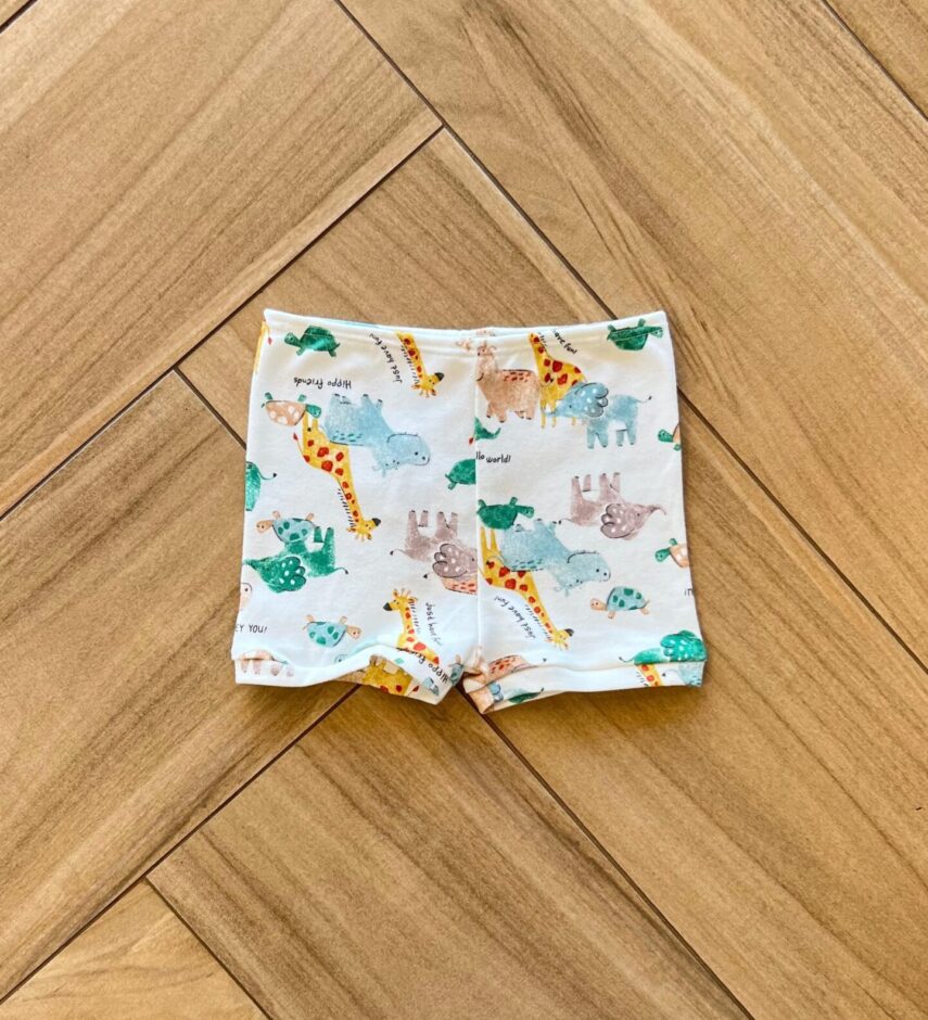Short Infantil Masculino Estampa Animal Off White Fernanda Ramos Kids