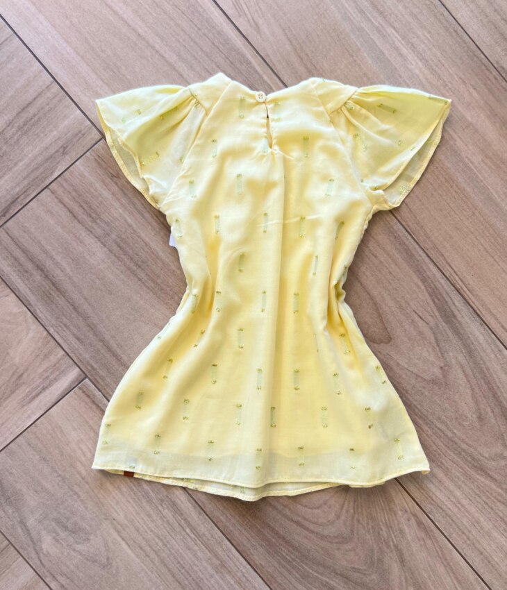 Vestido Infantil Feminino Amarelo com Detalhe em Brilho 1 Fernanda Ramos Kids