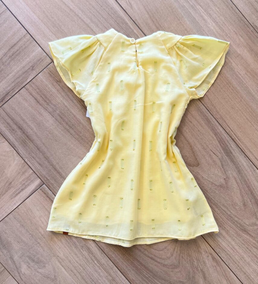 Vestido Infantil Feminino Amarelo com Detalhe em Brilho 1 Fernanda Ramos Kids