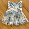 fernandaramoskids com br Vestido Infantil Feminino Branco Estampa Flor Azul 2