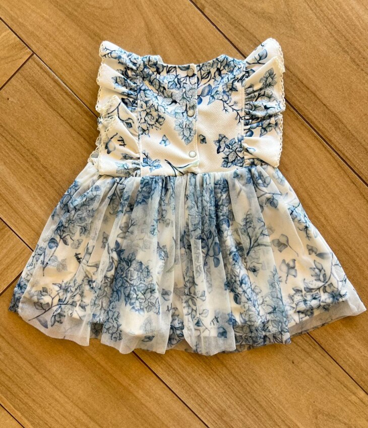 fernandaramoskids com br Vestido Infantil Feminino Branco Estampa Flor Azul 2