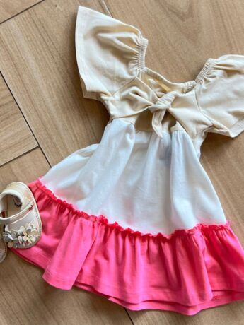 fernandaramoskids com br Vestido Infantil Feminino com Amarração na Frente 3 Cores 1