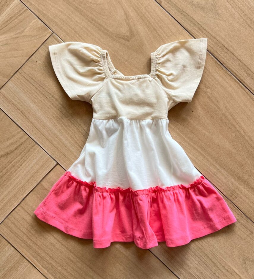 fernandaramoskids com br Vestido Infantil Feminino com Amarração na Frente 3 Cores 2