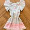 Vestido Infantil Feminino com Aplicação na Manga Estampa Floral 1 Fernanda Ramos Kids
