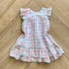 Vestido Infantil Feminino Coração Verde e Rosa 1 Fernanda Ramos Kids
