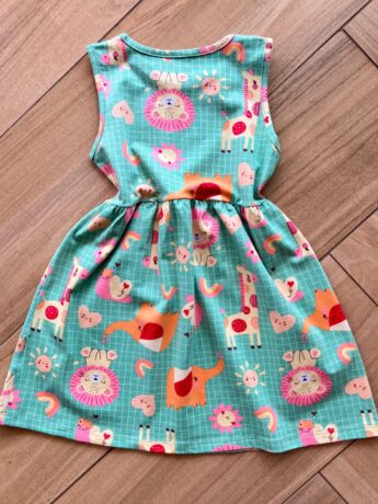 Fernanda ramos kids Vestido Infantil Feminino Curto Amplo Estampa Animal 1