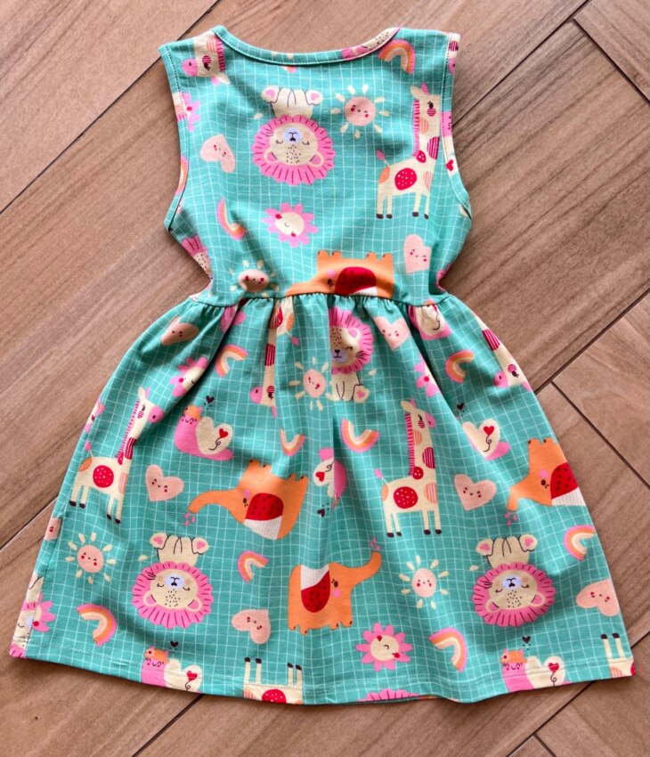 Fernanda ramos kids Vestido Infantil Feminino Curto Amplo Estampa Animal 1