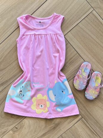 Vestido Infantil Feminino Curto Amplo Estampado Fernanda ramos kids