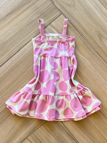 Vestido Infantil Feminino Curto com Alça de Elástico Estampado 1 Fernanda ramos kids