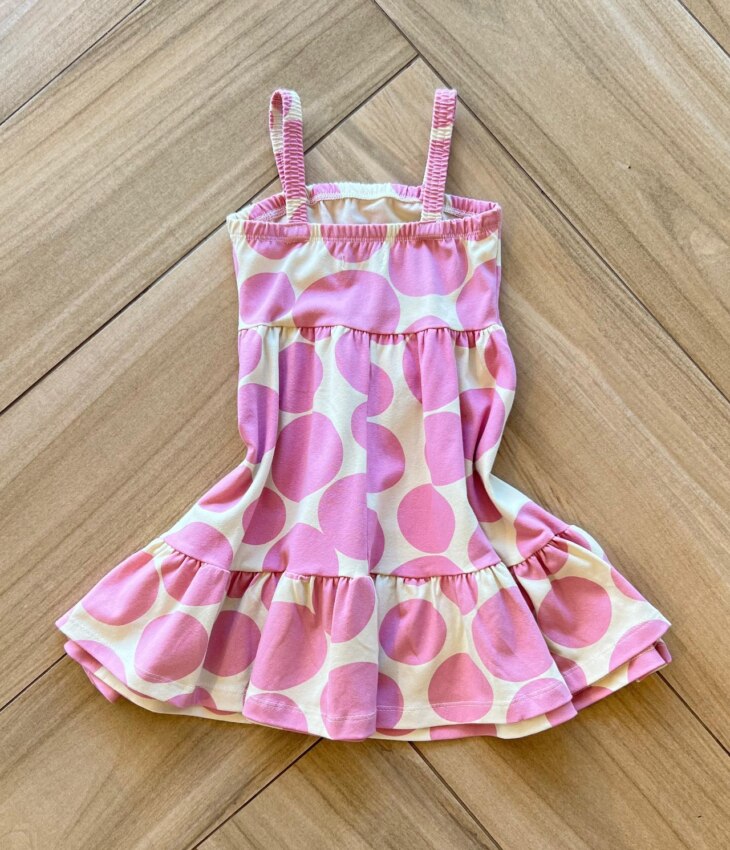 Vestido Infantil Feminino Curto com Alça de Elástico Estampado 1 Fernanda ramos kids