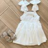 Vestido Infantil Feminino Curto com Detalhe no Fio Dourado 1 Fernanda Ramos Kids