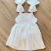 Vestido Infantil Feminino Curto com Detalhe no Fio Dourado da Fernanda Ramos Kids