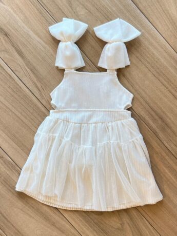 Vestido Infantil Feminino Curto com Detalhe no Fio Dourado da Fernanda Ramos Kids
