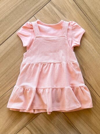Vestido Infantil Feminino Curto com Sobreposição Rosa Arco Iris 1 Fernanda Ramos Kids