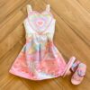 Vestido Infantil Feminino Curto Coração Fernanda ramos kids
