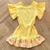 Fernanda ramos kids Vestido Infantil Feminino Curto em Malha Wave Amarelo Urso Florista 1