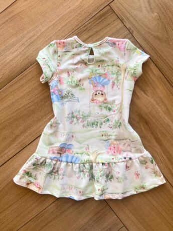 Fernanda ramos kids Vestido Infantil Feminino Curto em Molecotton Ursinho 1