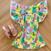 Vestido Infantil Feminino Curto Estampa Animal Fernanda ramos kids