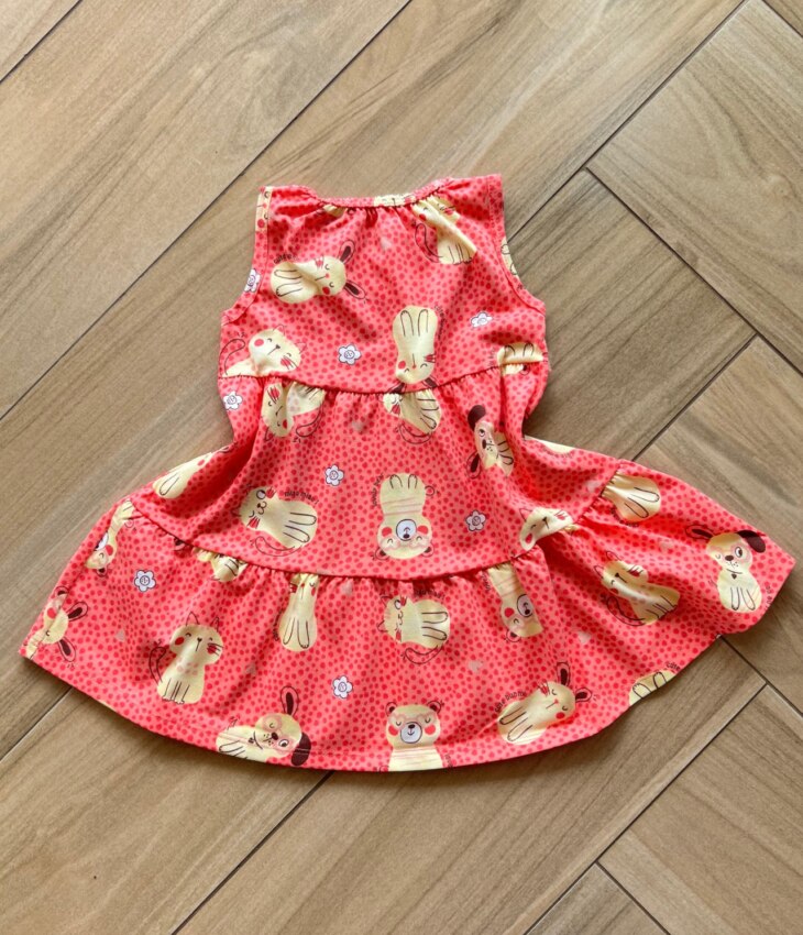 Vestido Infantil Feminino Curto Estampa Dog Amarelo 1 Fernanda ramos kids