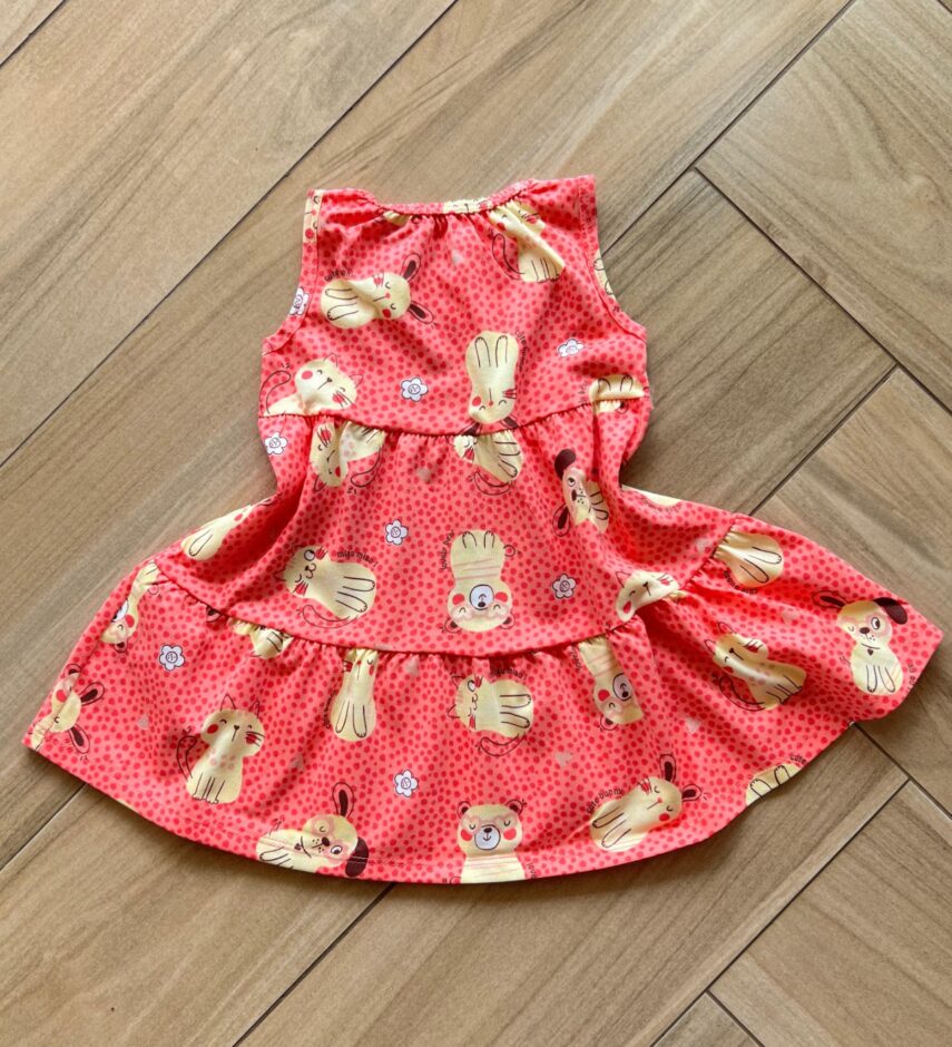 Vestido Infantil Feminino Curto Estampa Dog Amarelo 1 Fernanda ramos kids